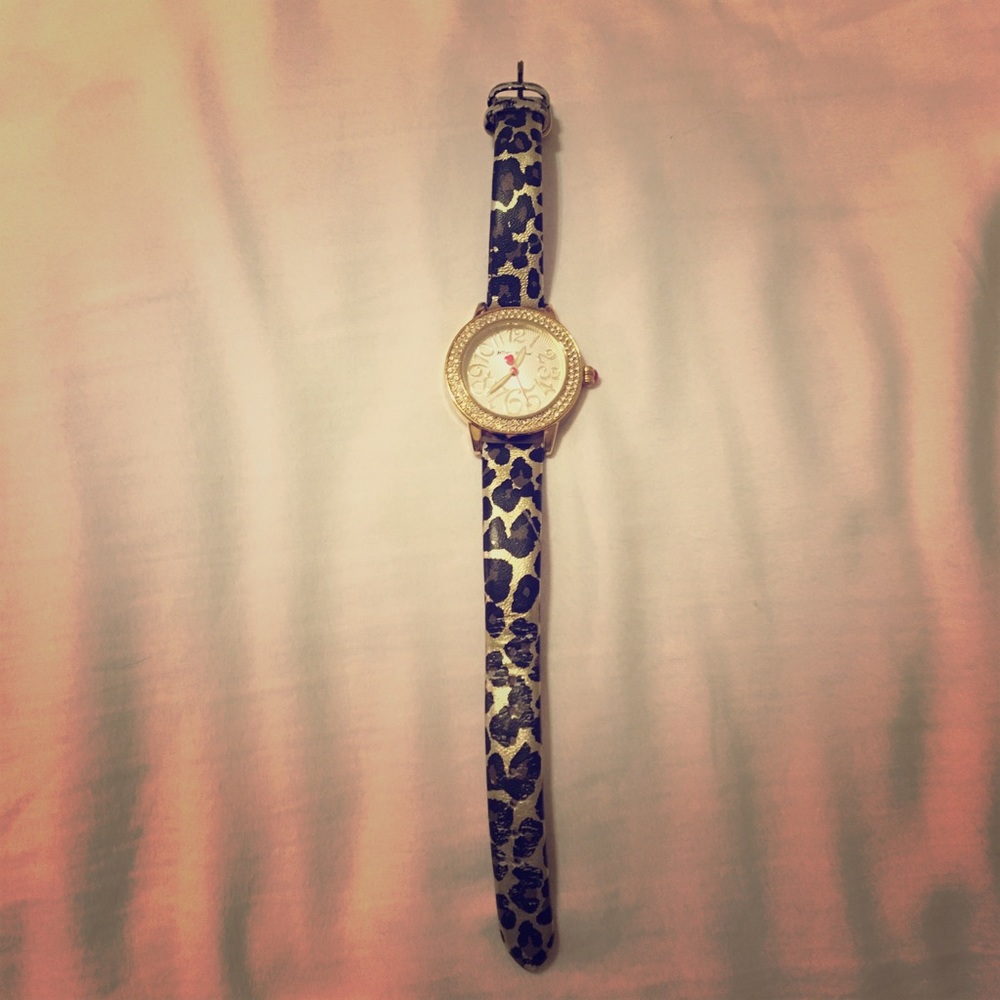 Betsey Johnson Leopard Band Watch