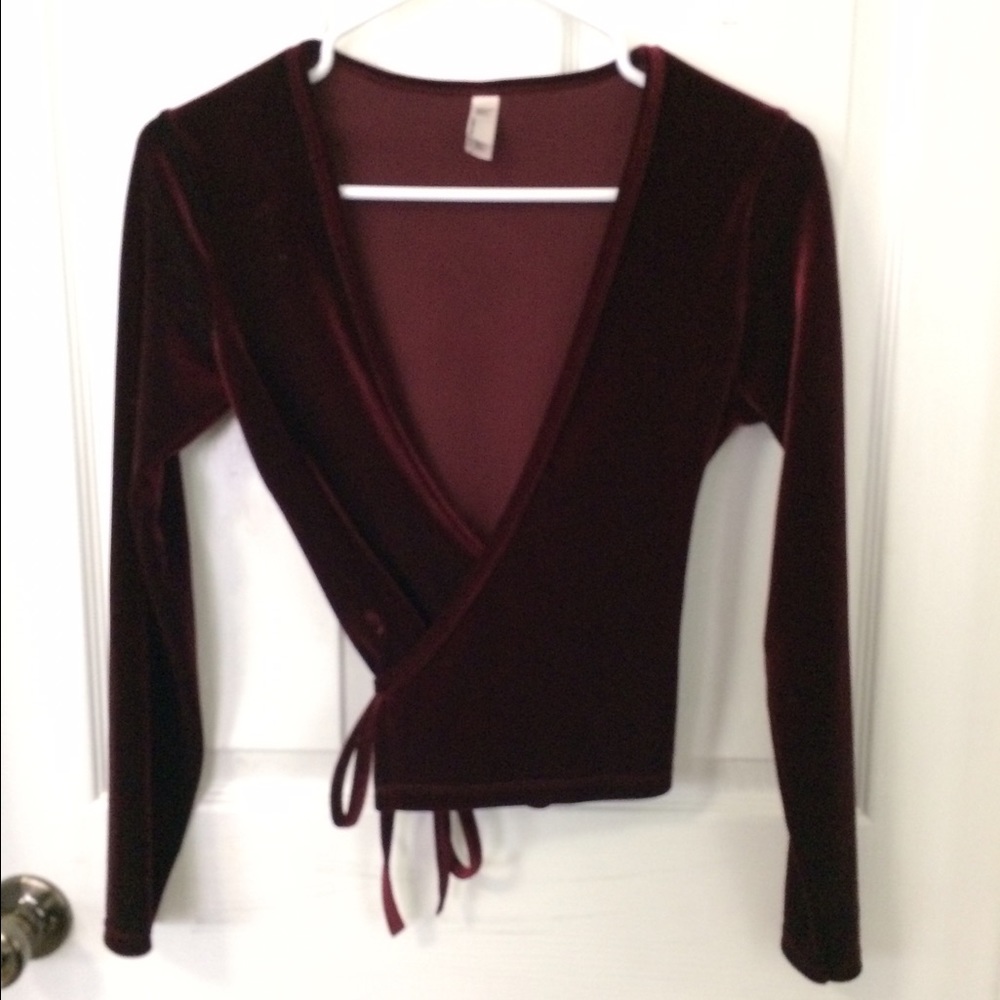 American Apparel Velvet Wrap top