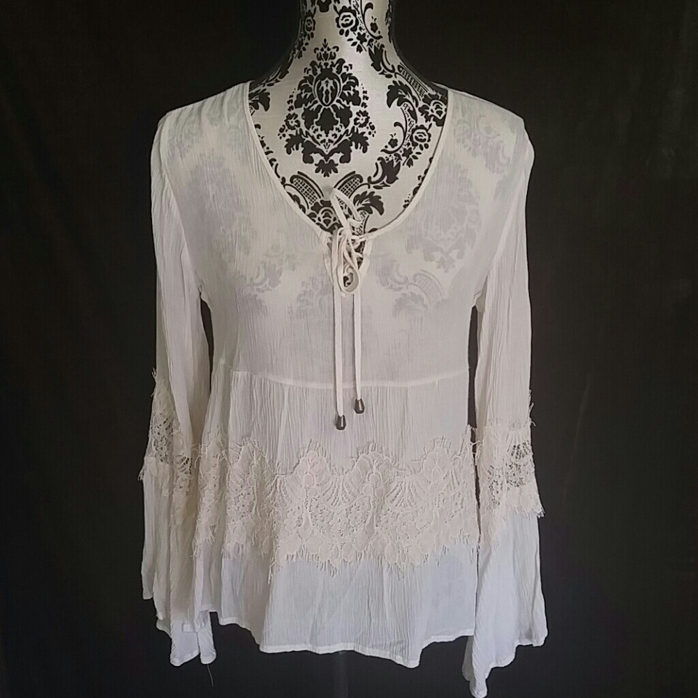 Cream pheasant blouse