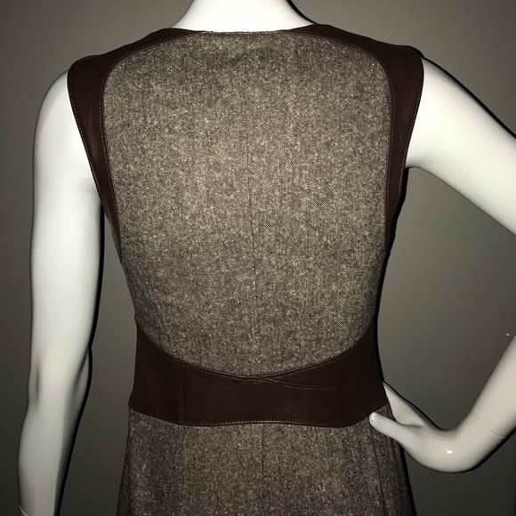 Bebe Brown tweed dress with leather accents - Picture 6 of 6