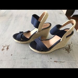 Navy wedge heels size 8 New