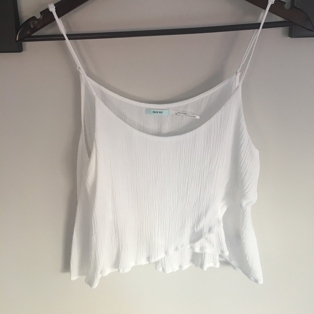 Flowy white cropped tank top