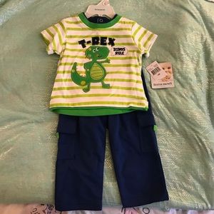 Dinosaur outfit sweat pant and shirt combo