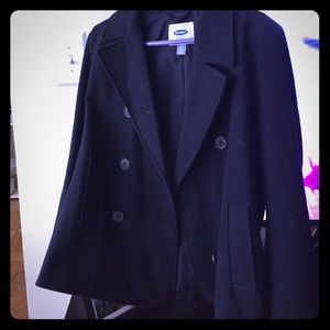 Navy blue peacoat