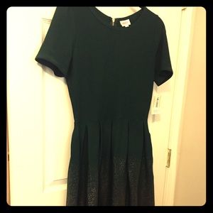 BNWT Lularoe Elegant Amelia L green w rose gold