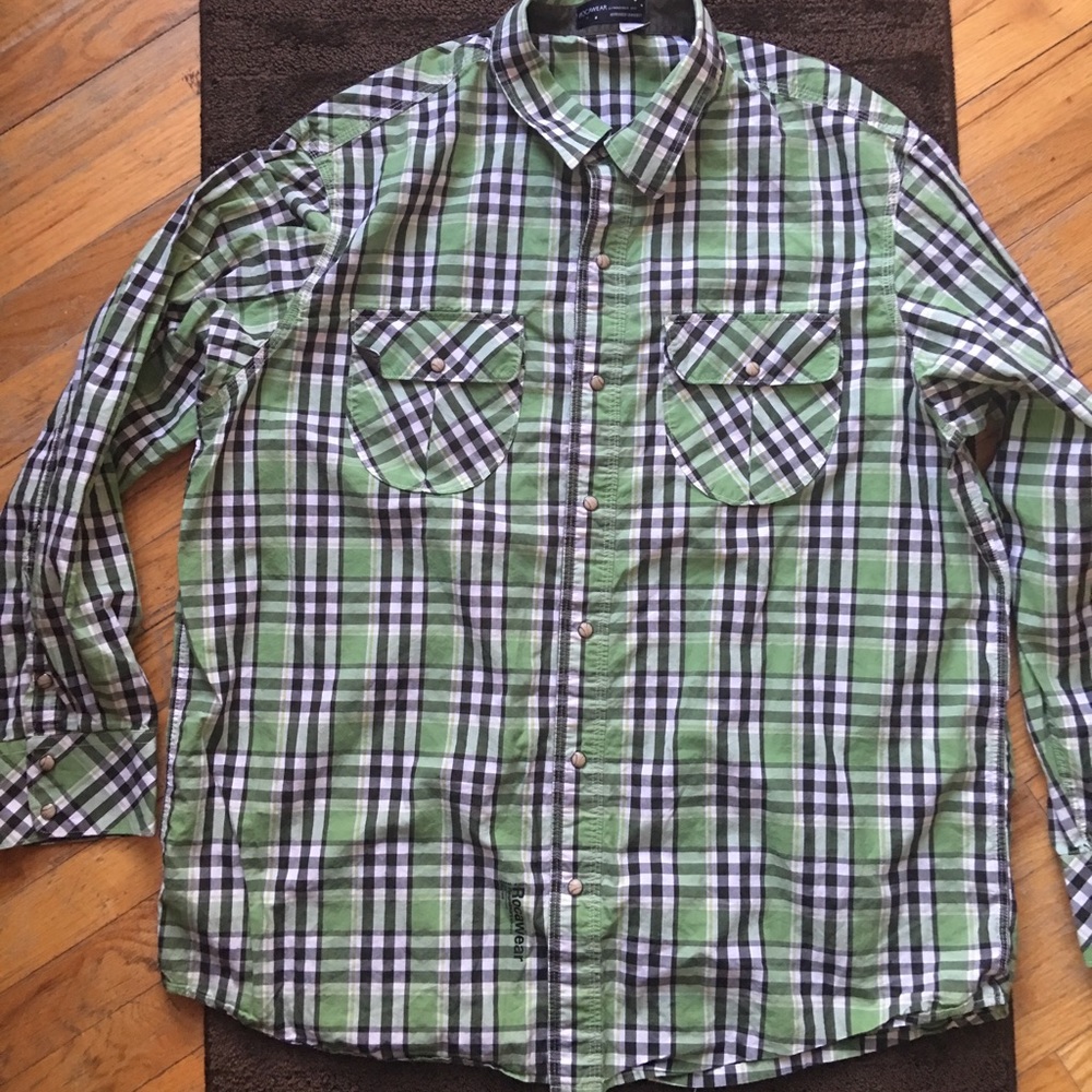 MENS 2xl ROCAWEAR PLAID LONG SLEEVE
