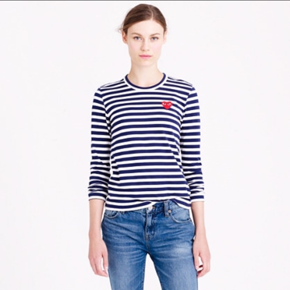 Comme des Garçons Play Striped long sleeve T shirt