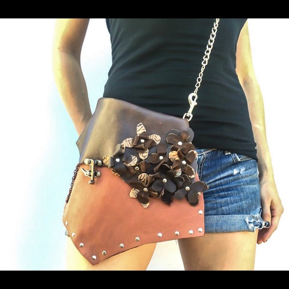 Leather boho flower purse four way. - Picture 3 of 4