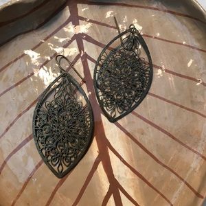 Ornate bronze earrings