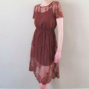 Forever 21 NWT Sheer Lace Dress + Slip