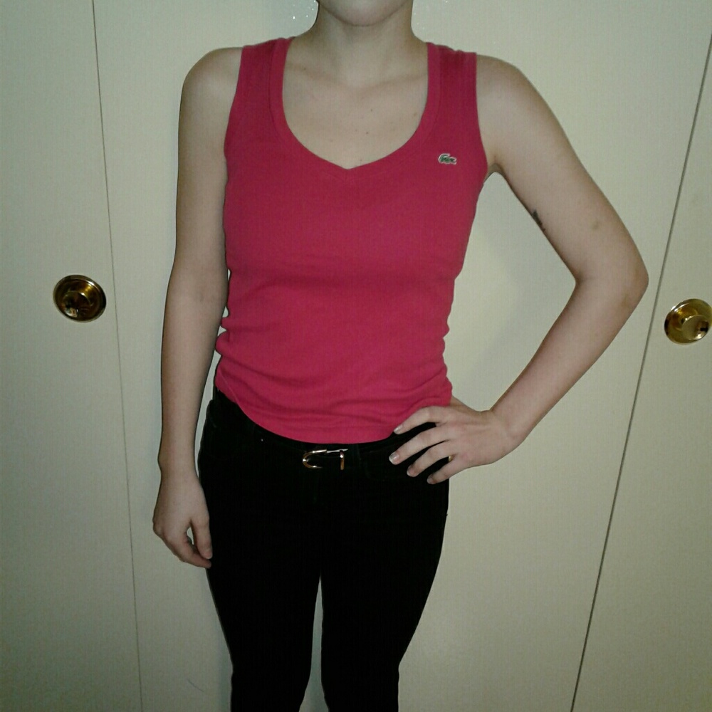 Pink Lacoste top