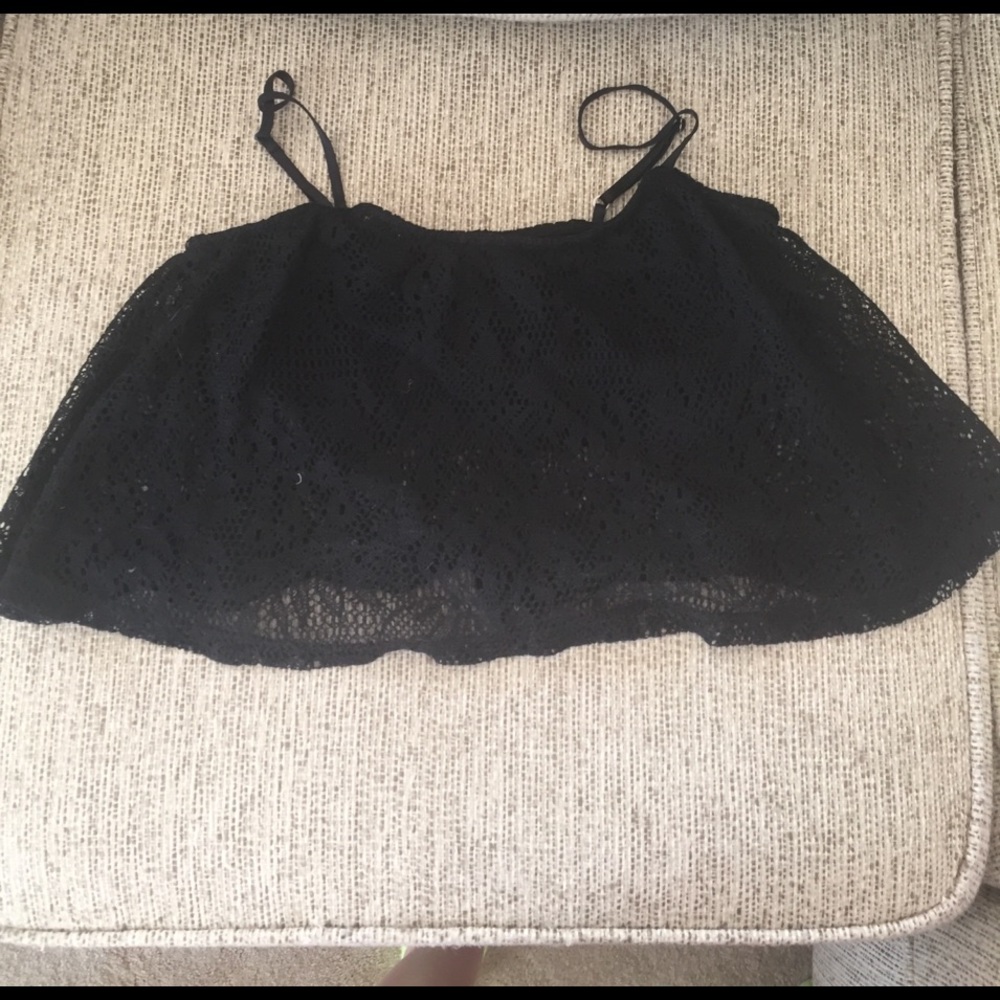 Black Lace Crop Top