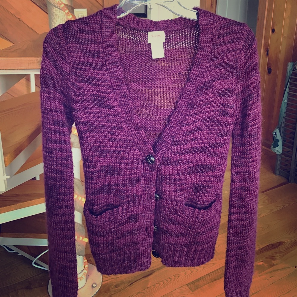 Purple heathered cardigan