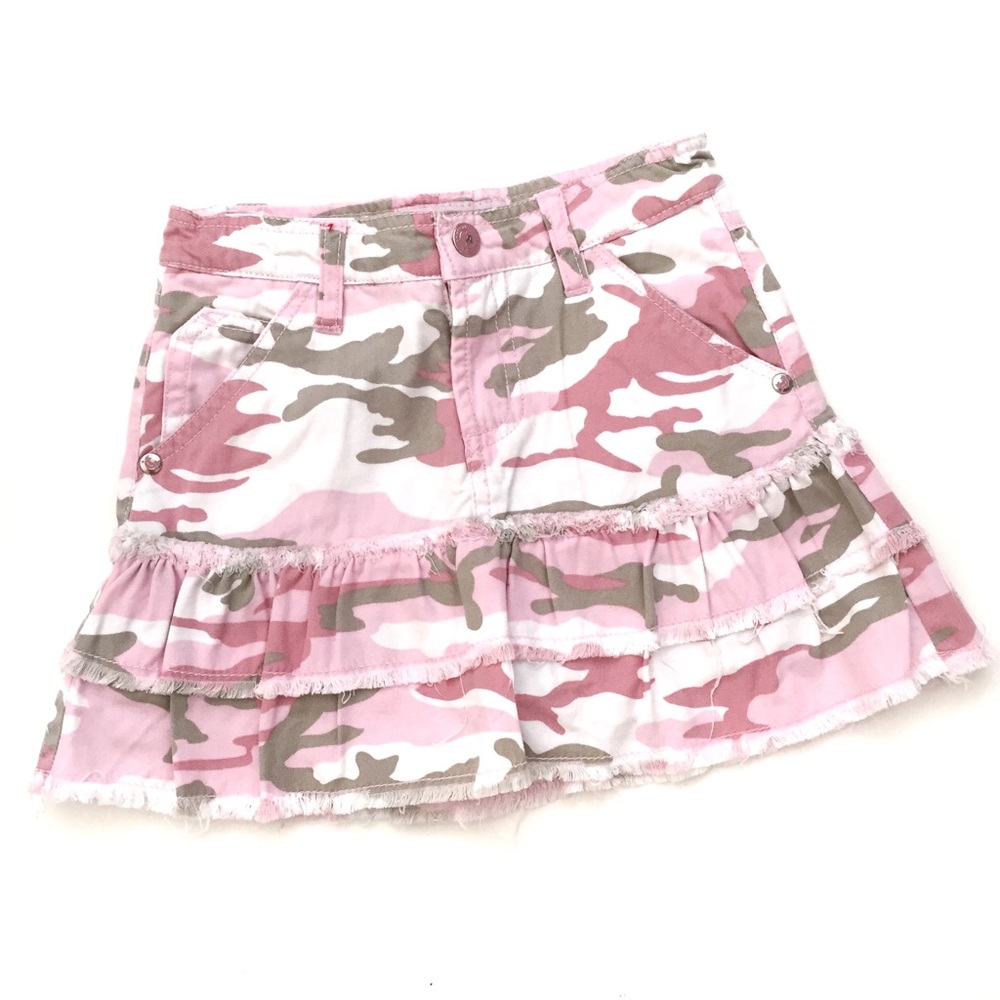 🐹PINK CAMOUFLAGED SKORT WITH RAW EDGES