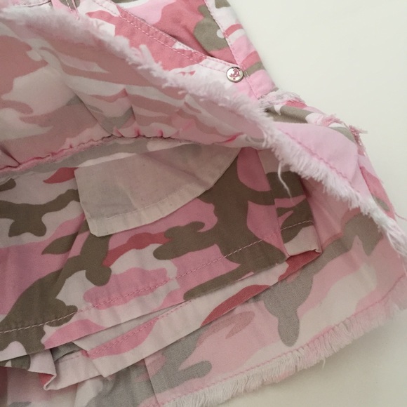 🐹PINK CAMOUFLAGED SKORT WITH RAW EDGES - Picture 4 of 7