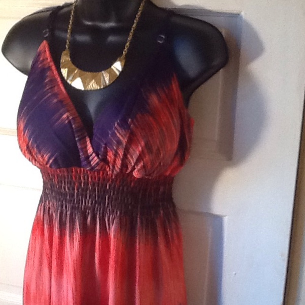 Beautiful Salmon and Royal blue Sundress