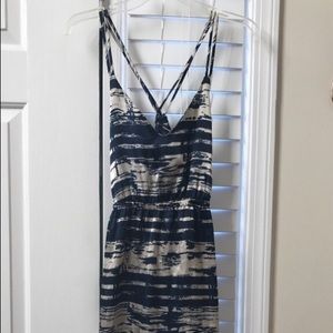 Blue and cream spaghetti strapped dress