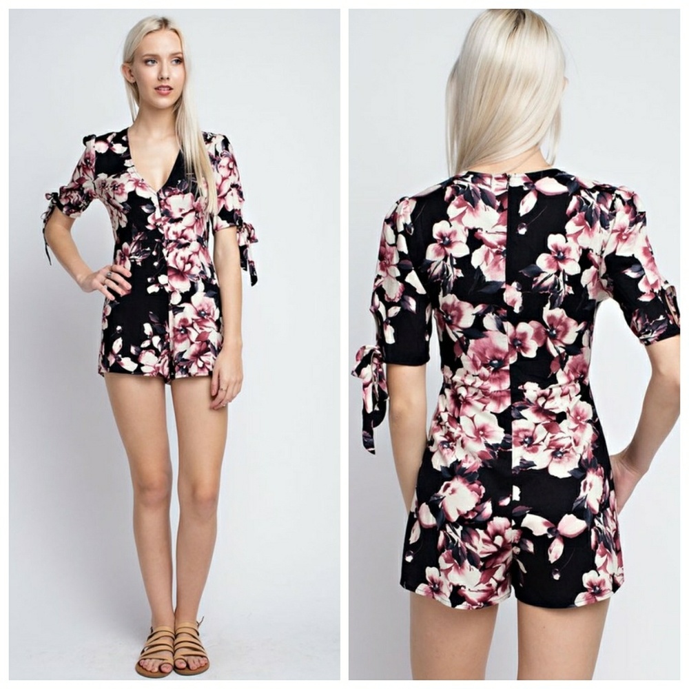 Pretty Pink Floral Romper - Picture 2 of 2
