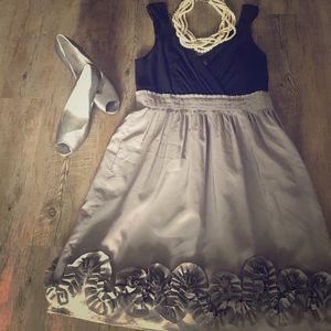 Black and silver cocktail dress