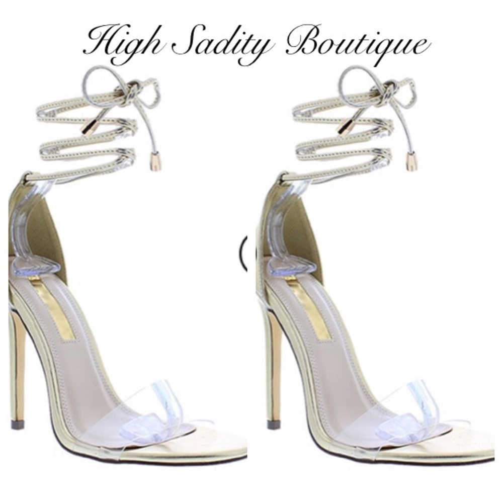 Gold strap heels