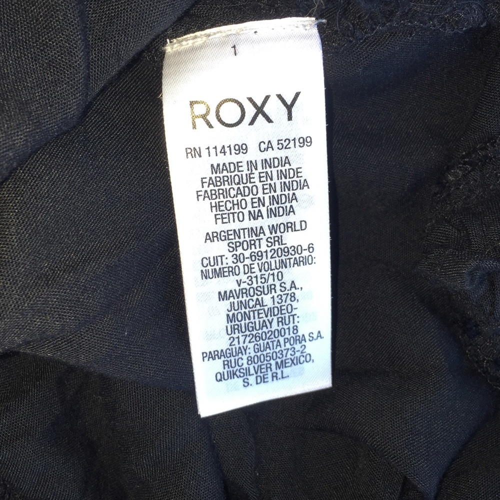 ROXY Boho Black and White Romper 3/4 sleeve - Picture 5 of 8