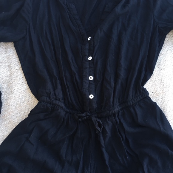 ROXY Boho Black and White Romper 3/4 sleeve - Picture 3 of 8