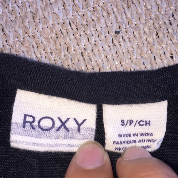 ROXY Boho Black and White Romper 3/4 sleeve - Picture 4 of 8