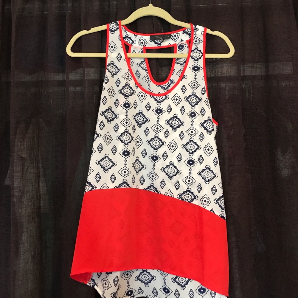 Orange and Navy tank