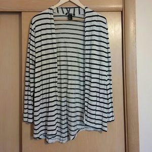 H&M striped open drape cardigan