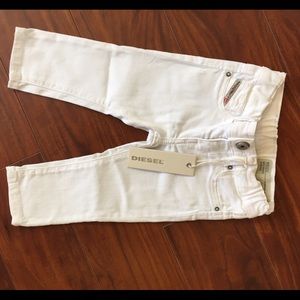 Diesel kids white denim jeans