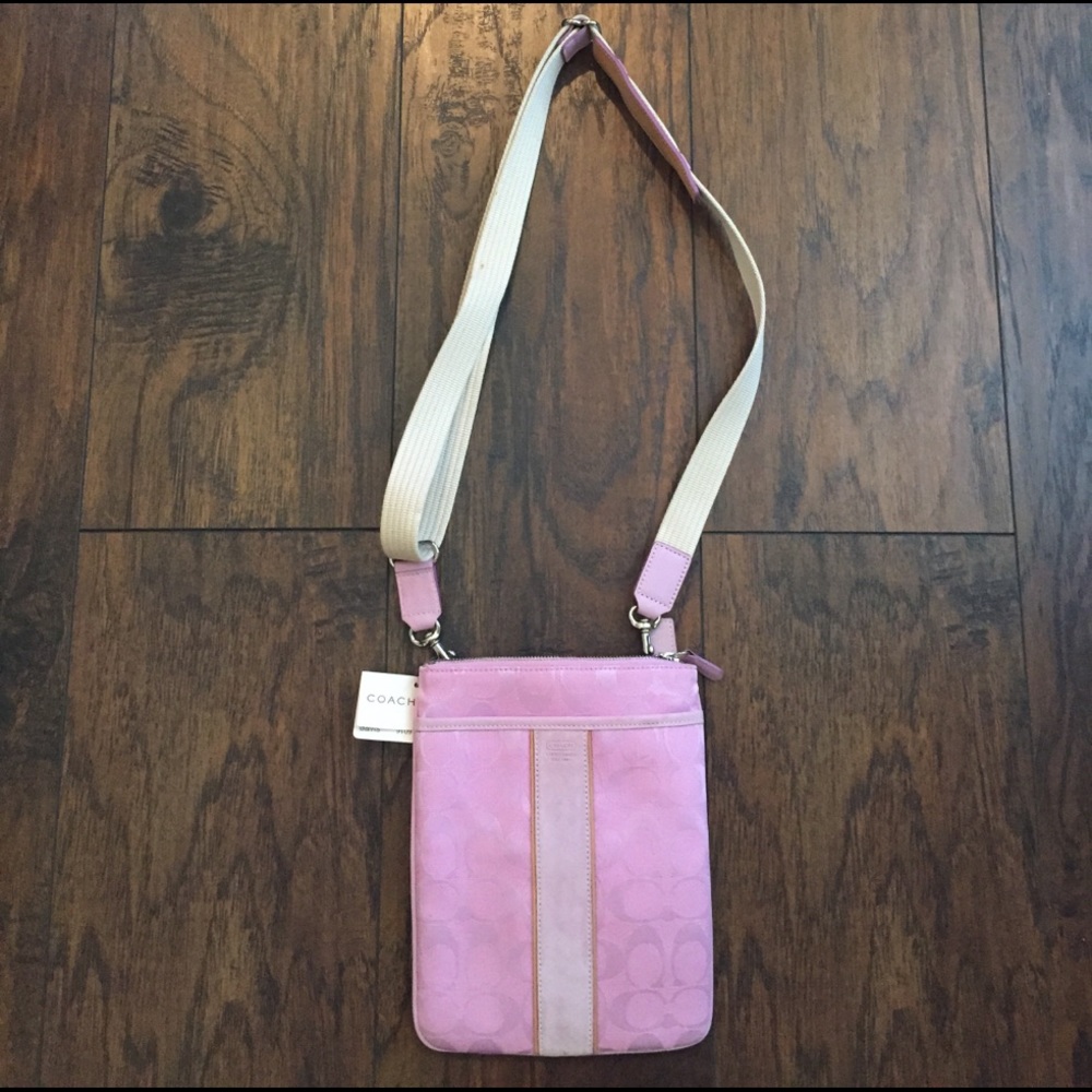 Pink Coach Logo Crossbody Swingpack