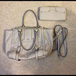 Lavender and rose gold Guess Purse