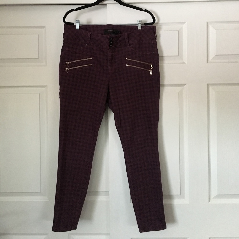 Torrid purple check jegging