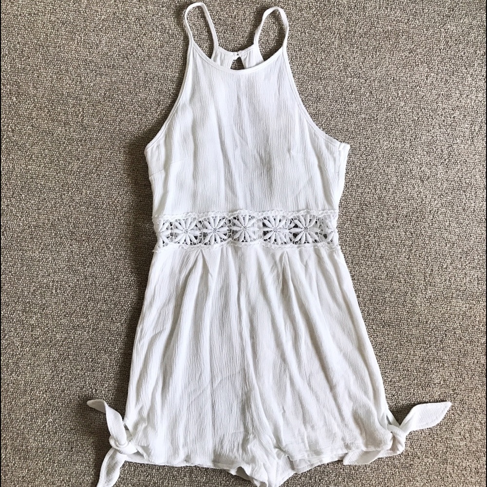 nwt • white LF crochet romper