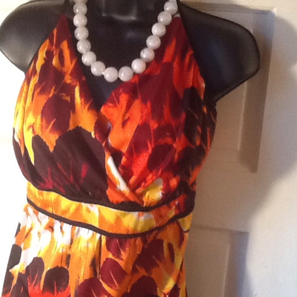 Dot's Orange and black maxi sundress