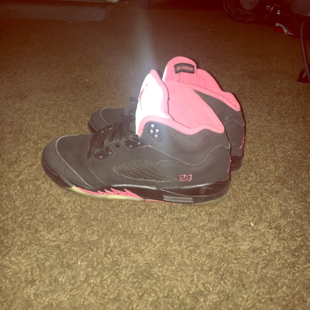 Black and Pink Jordan's
