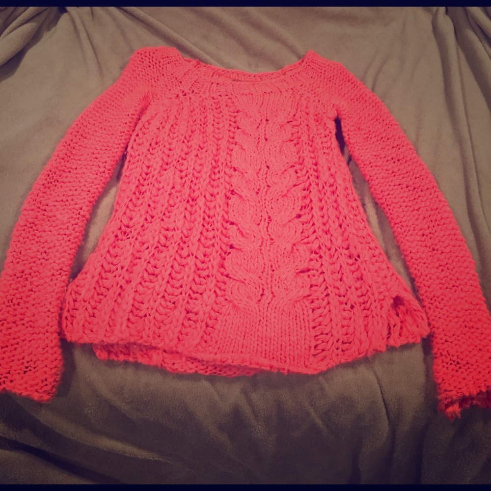 Bright Coral Free People sweater.