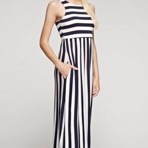 Brand new never worn striped maxi dress with pocke