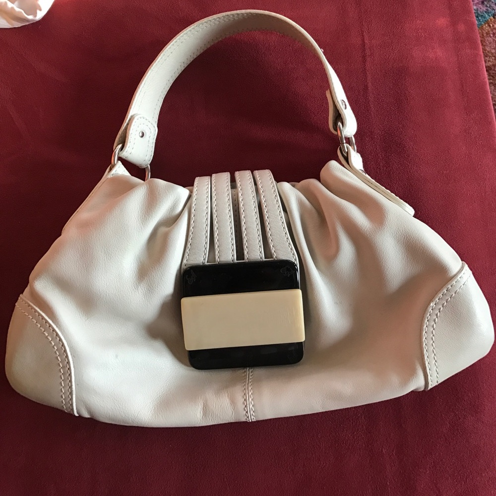 Authentic Emporio Armani ivory shoulder bag