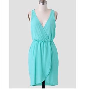 Aqua/turquoise wrap dress
