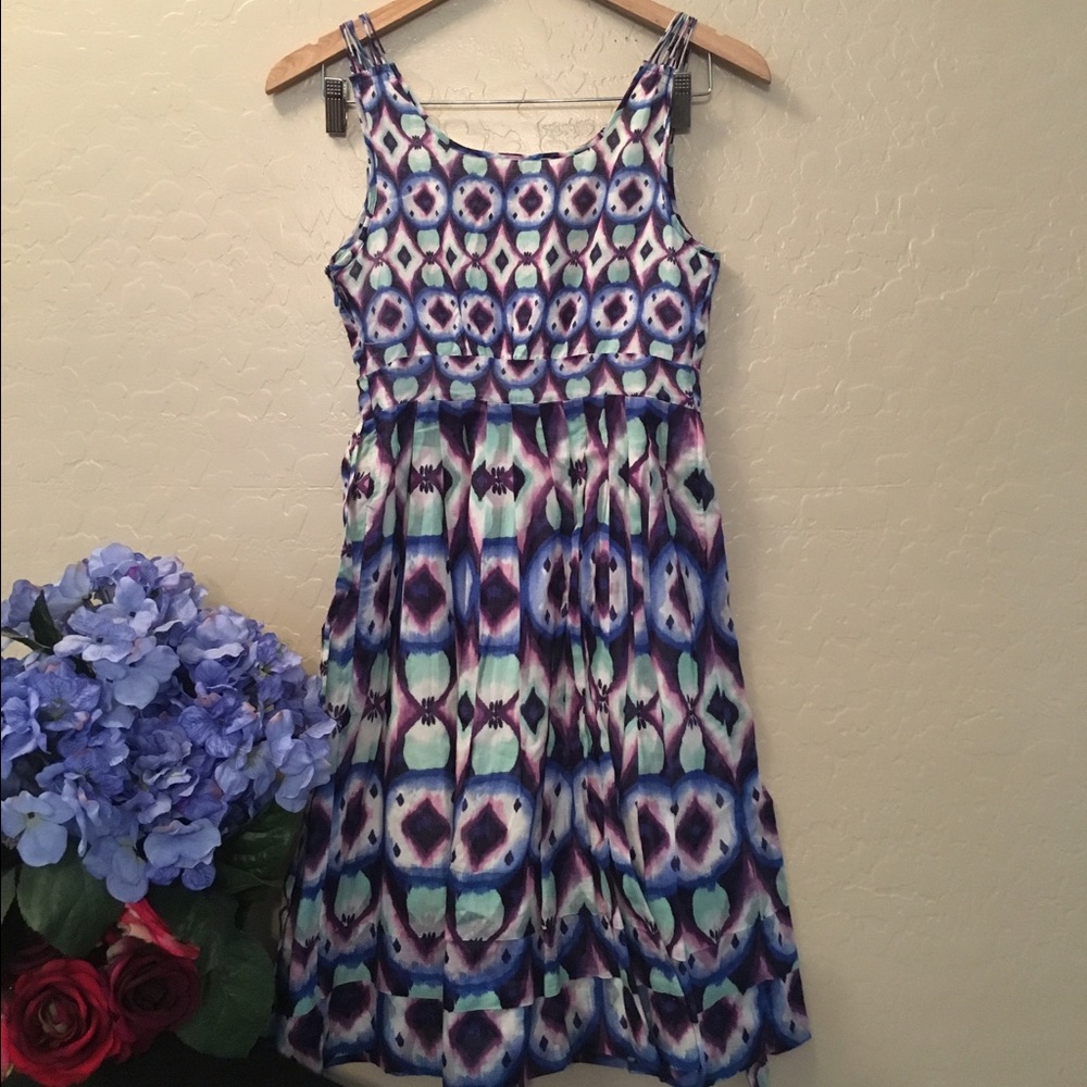 David Lawrence Ikat Fine Cotton SunDress! XS