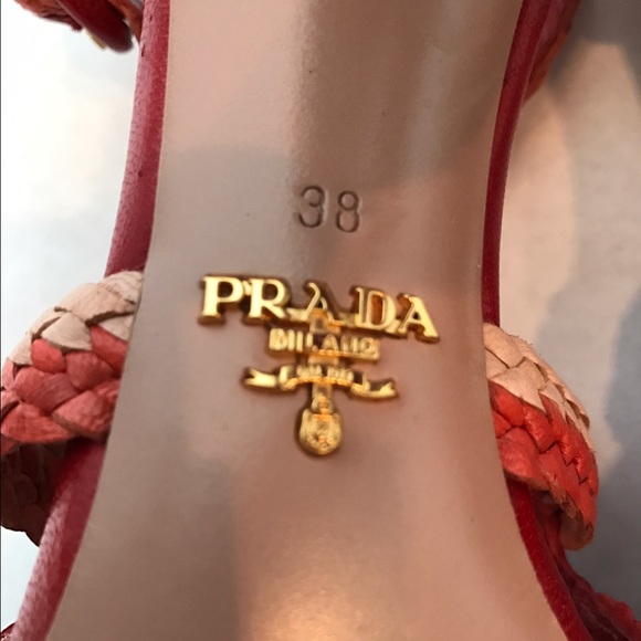 Prada Tricolor Woven Platform Heels - Picture 7 of 8