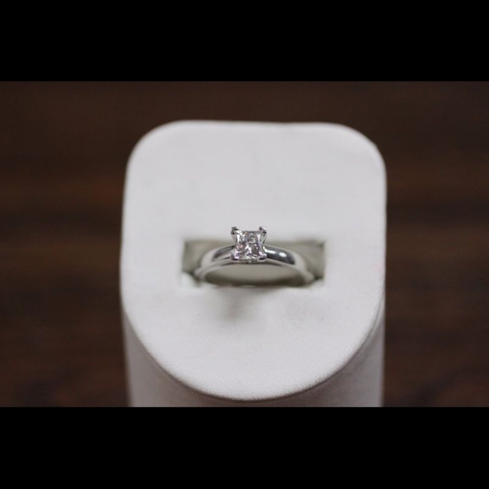 Princess Cut Leo Solitaire Diamond Wedding Ring