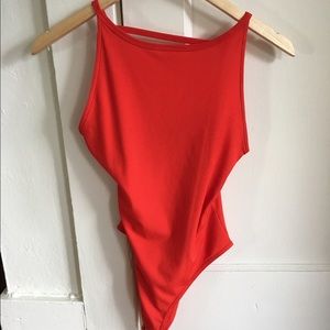 Topshop red leotard