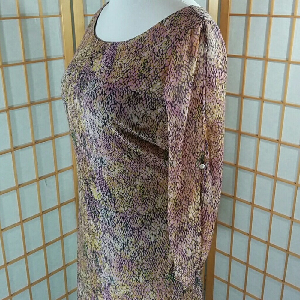 PJK pink and yellow snakeskin pattern dress