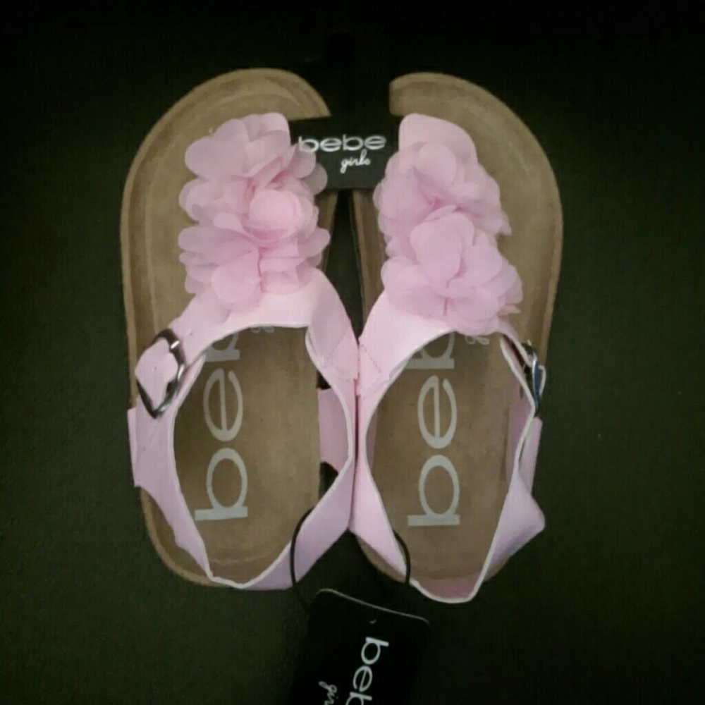 🆕 bebe Girls Faux Pink Leather Sandals