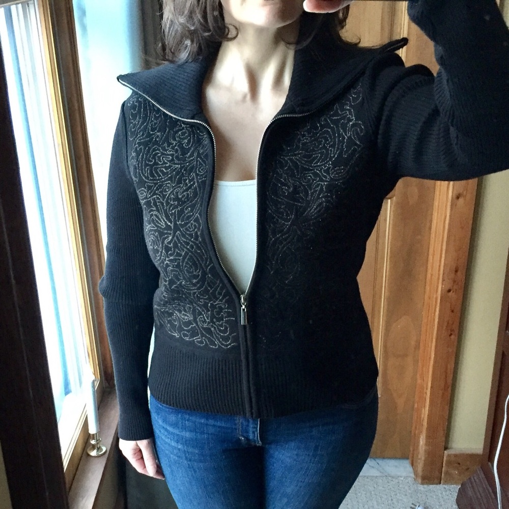 WHBM Zip Up Sweater Jacket