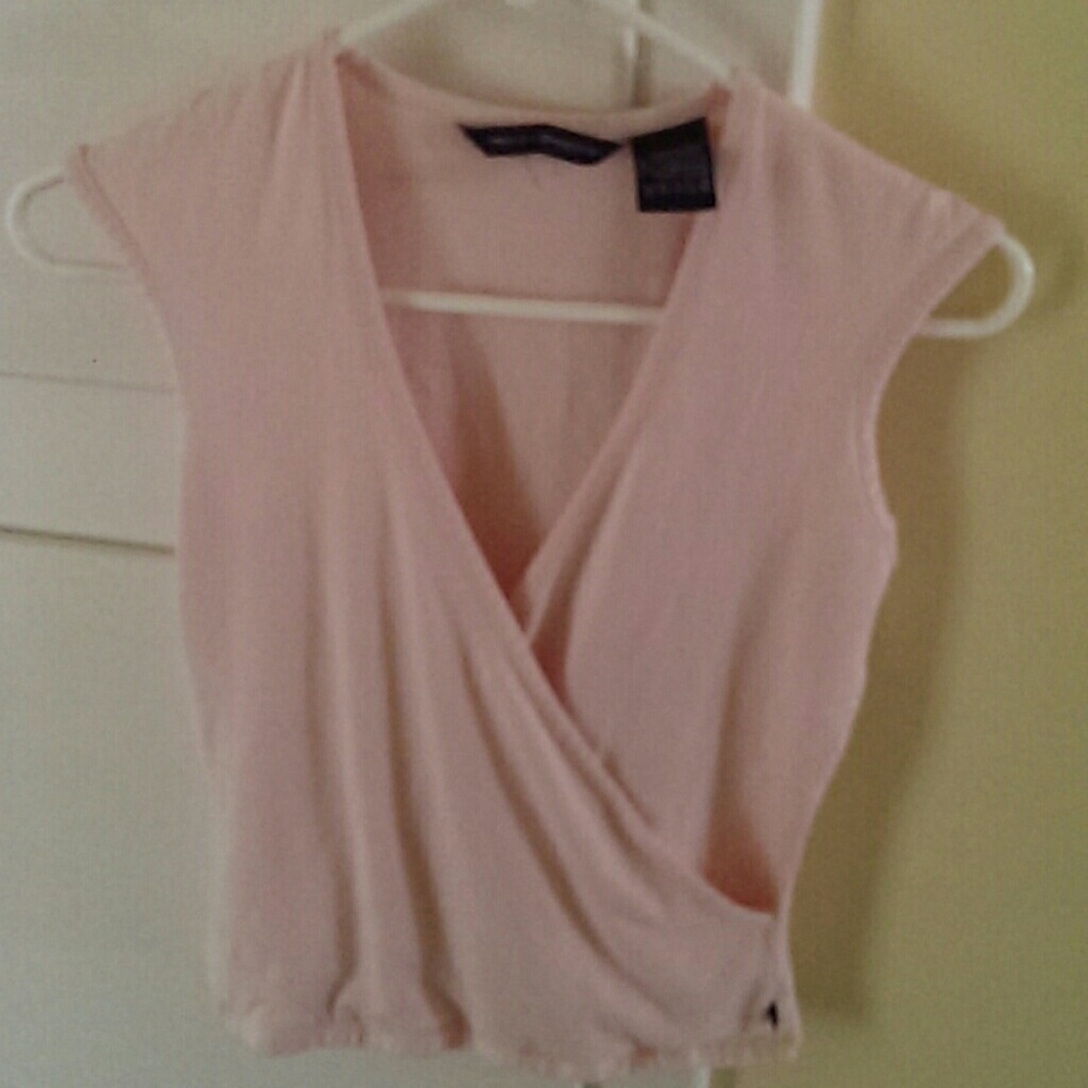 French Connection Soft Pink Crossover Top
