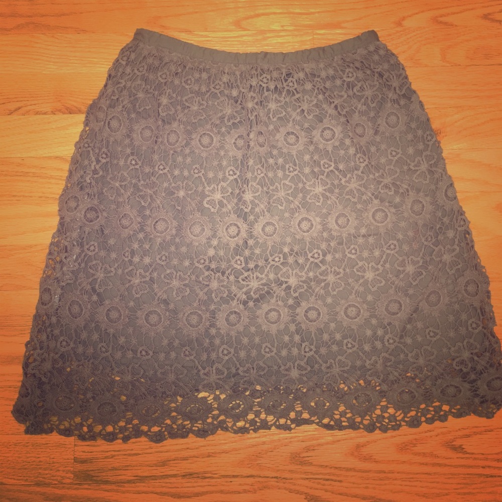 Gray lace skirt