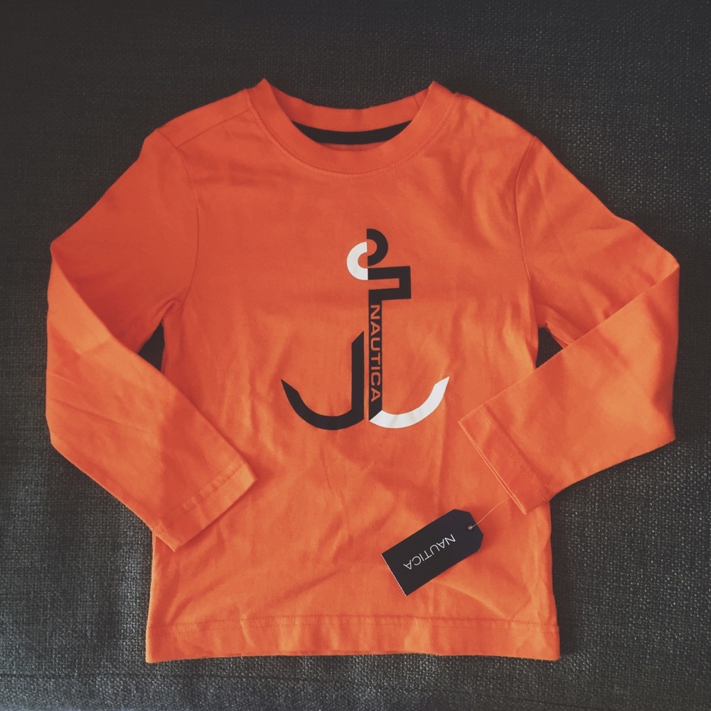 Boy's orange Nautical shirt 4T